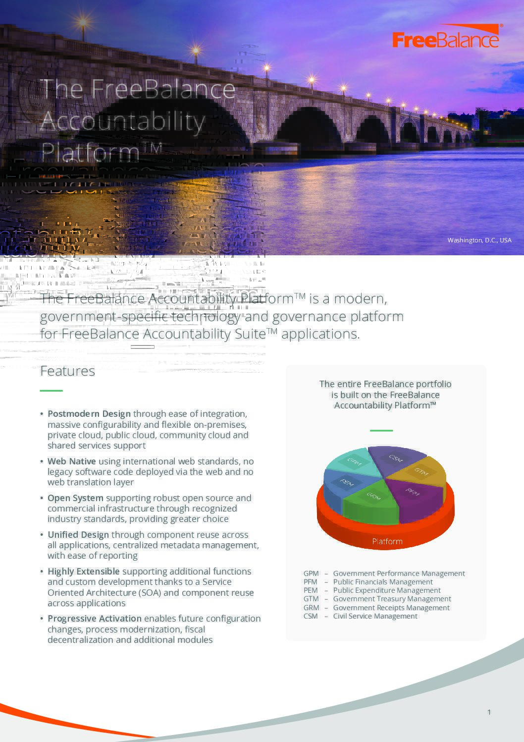 Ficha técnica de FreeBalance Accountability Platform™.