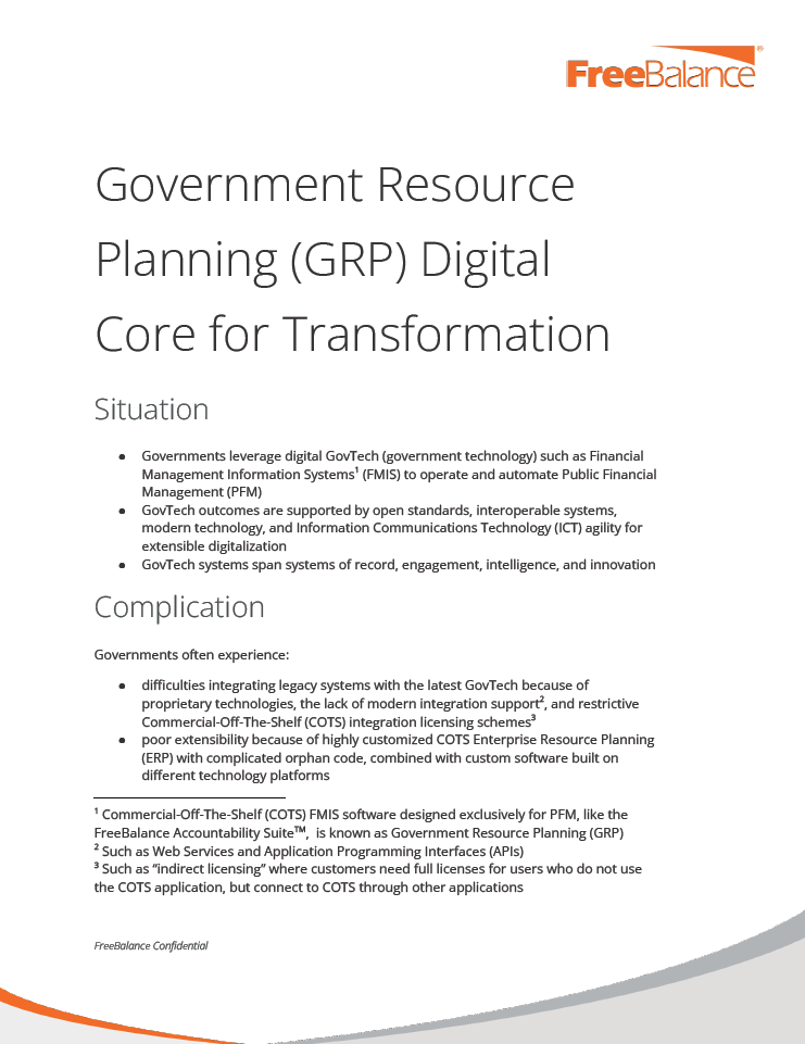 Government Resource Planning Digital Core for Transformation