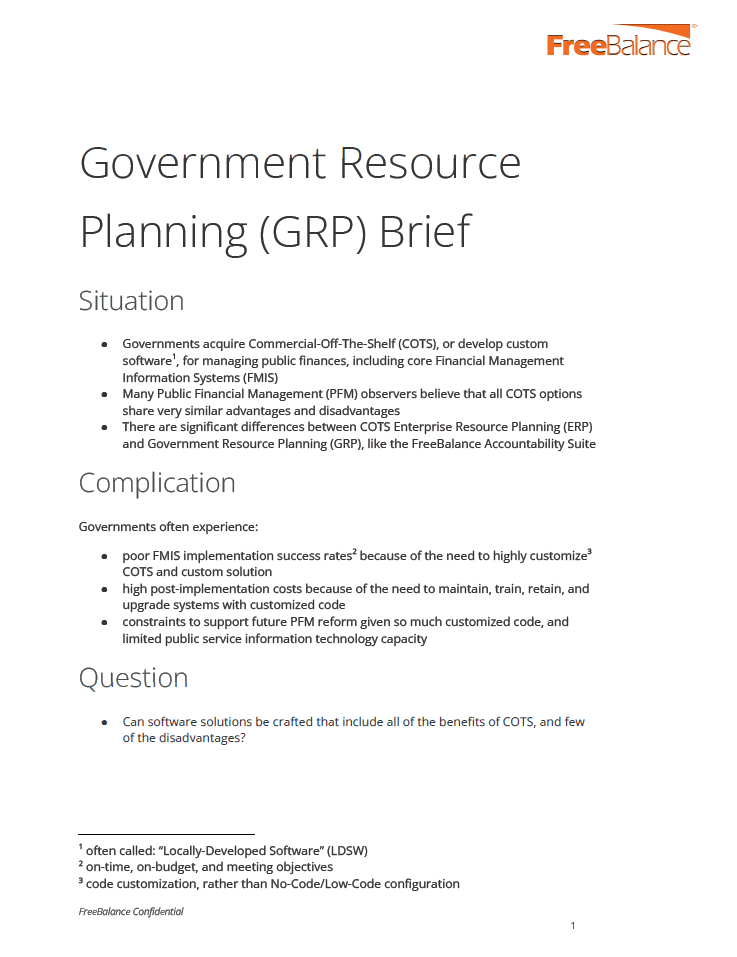Planification des ressources gouvernementales (PRG)